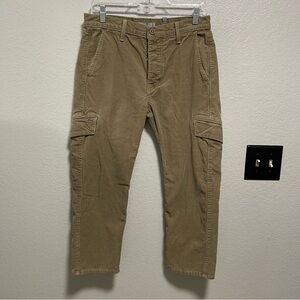 Vince Women’s Button Fly Tan Corduroy Cargo Ankle Pant Size 4